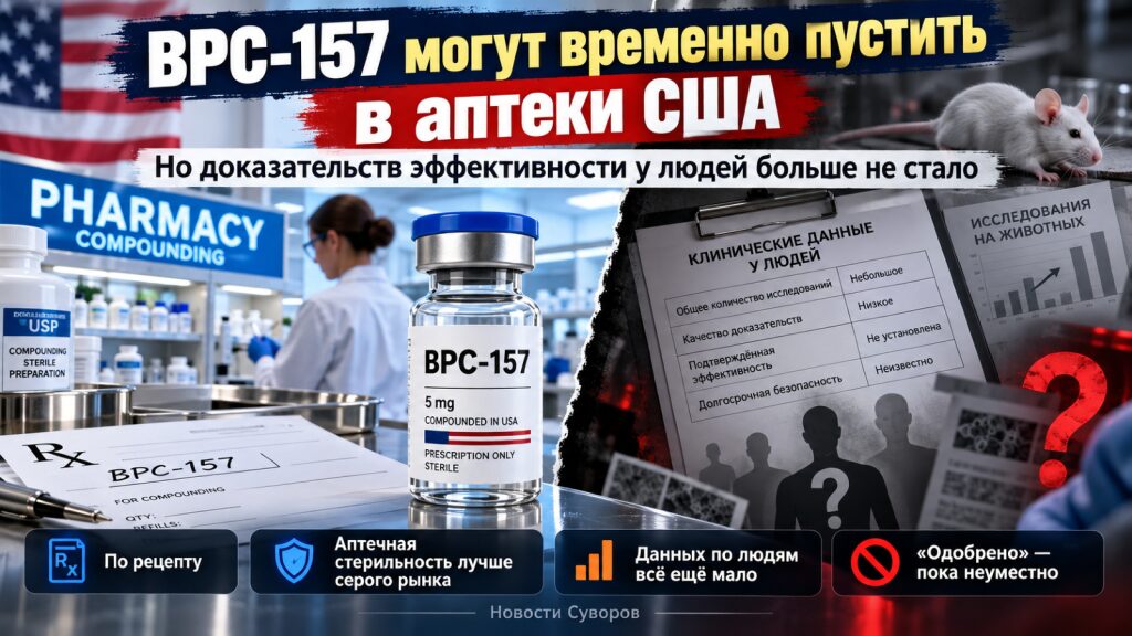 BPC-157 и TB-500 могут легально попасть в аптеки США. Что это меняет и чего не меняет