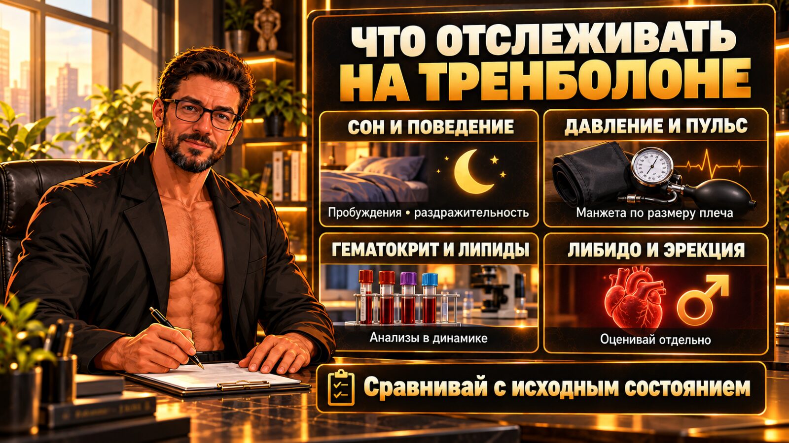 Обложка статьи «Тренболон изнутри: что происходит с мозгом, либидо и кортизолом»