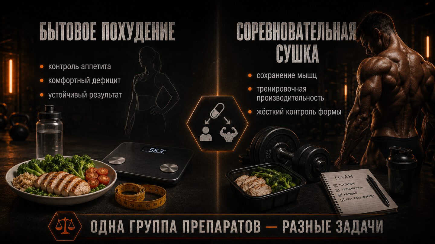 Различия между бытовым похудением и соревновательной сушкой в бодибилдинге