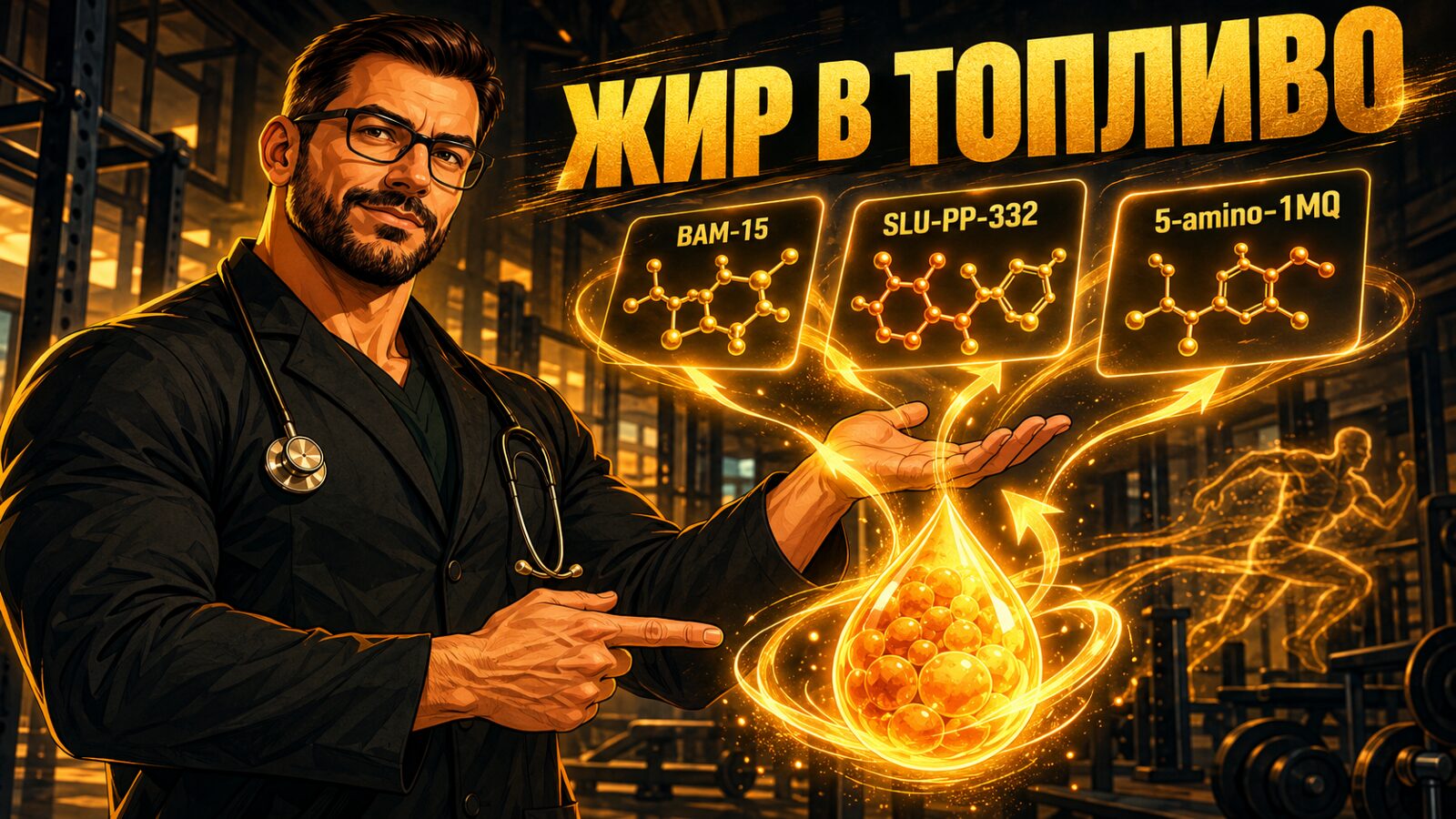 Обложка статьи «BAM-15, SLU-PP-332 и 5-amino-1MQ: жиросжигание за пределами «меньше жри»»
